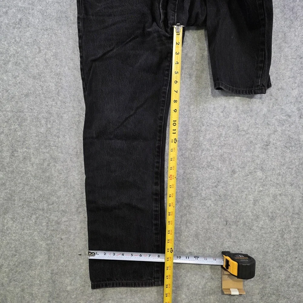 Levis 501 XX Jeans Mens 34x30 Black Button Fly Straight Leg Dark Denim Pants